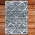 Deerlux Handknotted Denim Textured Cotton Polyester Flatweave Kilim Rug, 3' x 5' QI003934.XS